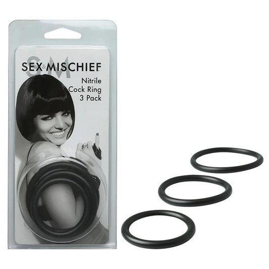 Sex & Mischief Nitrile Cock Ring 3 Pack - Take A Peek