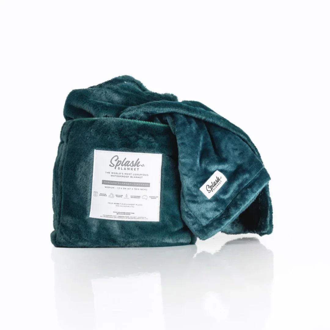 Furlush Splash Blanket Small Emerald Green - Take A Peek