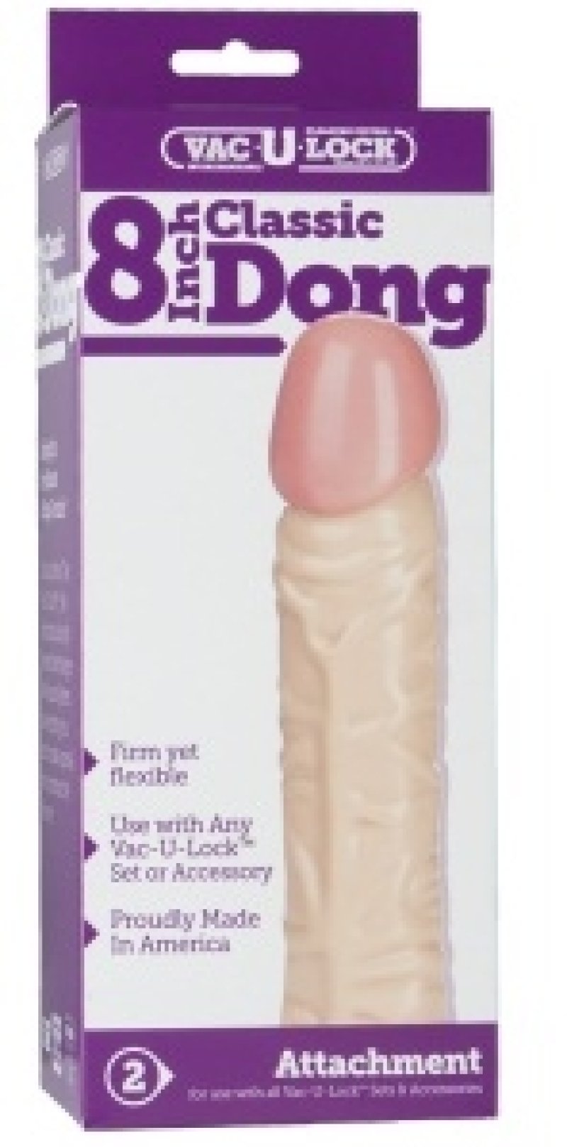 Vac-U-Lock Attachment - Classic Dong 8"-1015-01-BX
