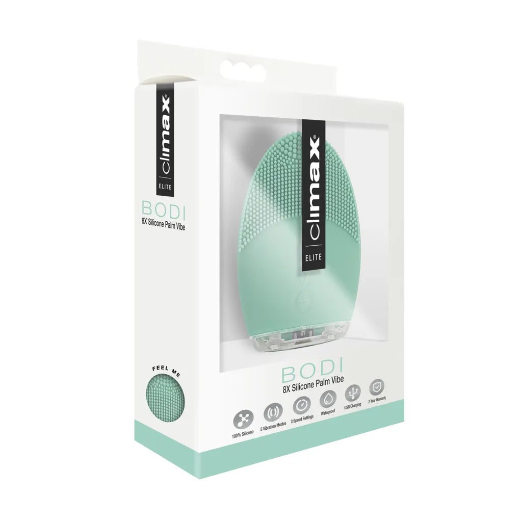 Climax Elite Bodi 15X Silicone Palm Vibe Seafoam - Take A Peek