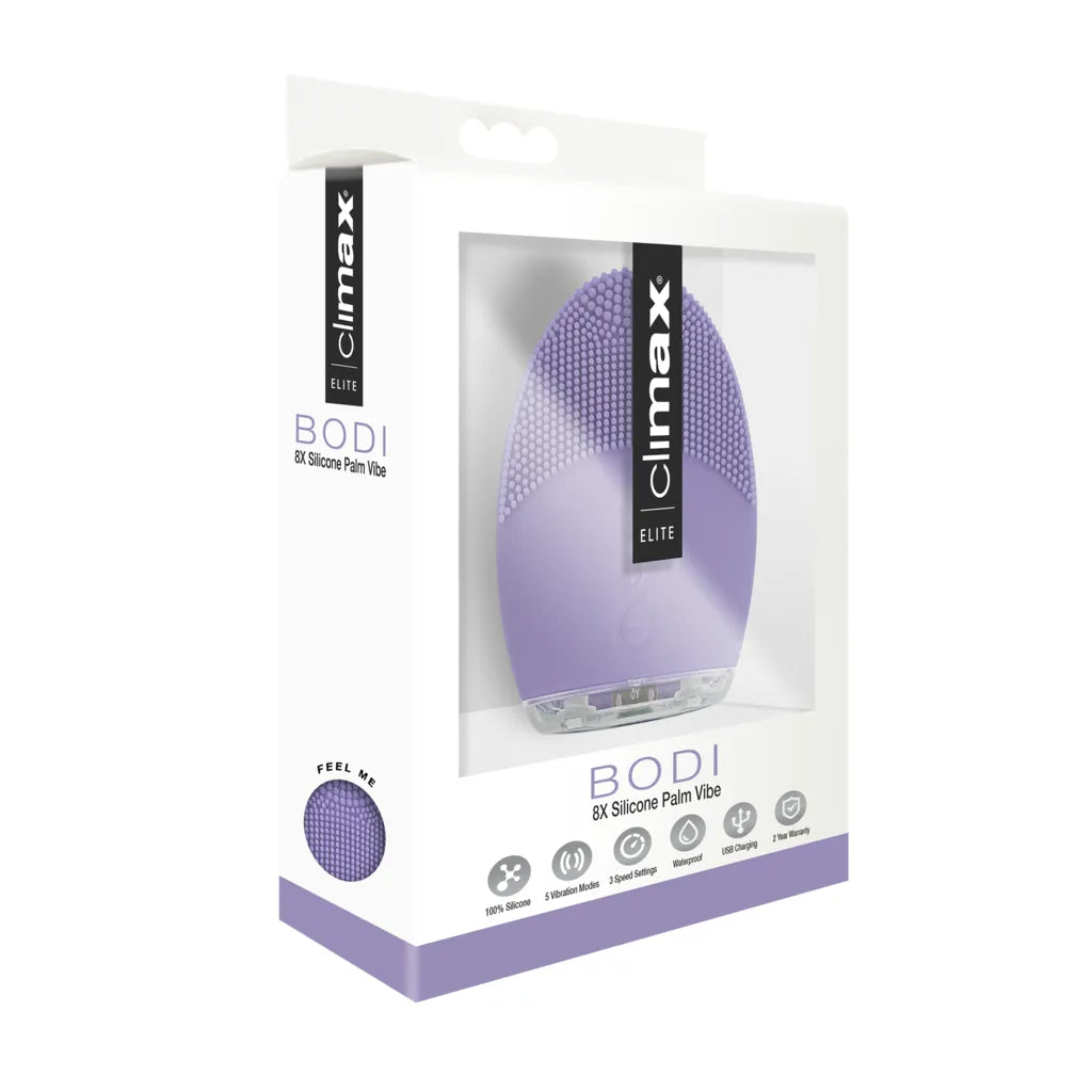 Climax Elite Bodi 15X Silicone Palm Vibe Lilac - Take A Peek