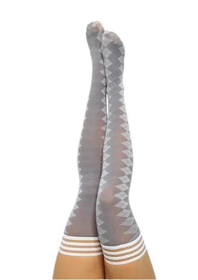 KIXIES PAR 4 - GREY ARGYLE SIZE D - Take A Peek
