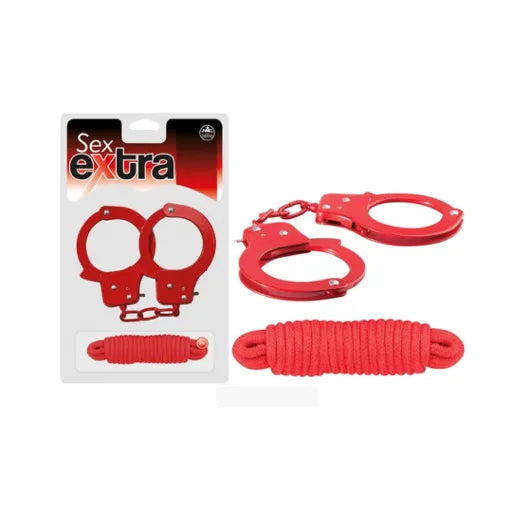 SEX EXTRA - METAL CUFFS & LOVE ROPE RED - Take A Peek