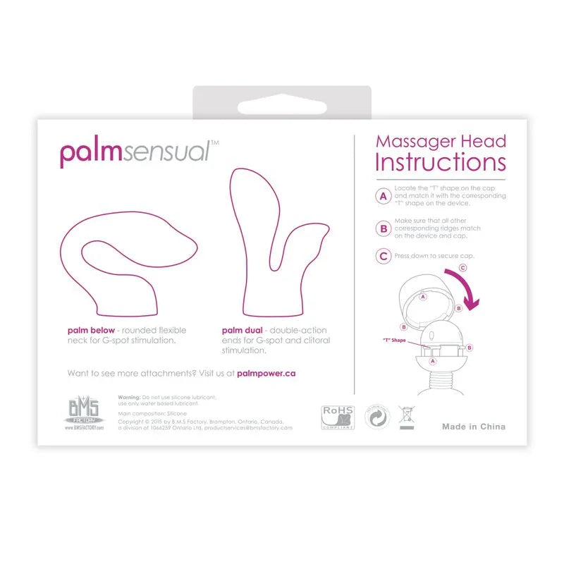 PalmSensual Massager Heads Pink (For use with PalmPower) - Take A Peek