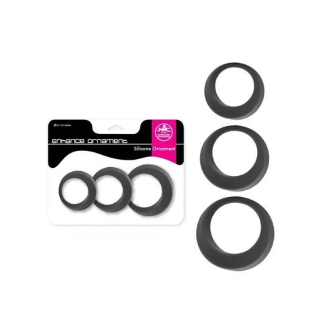 Enhance Ornament C-Rings Set of 3 Grey - Take A Peek