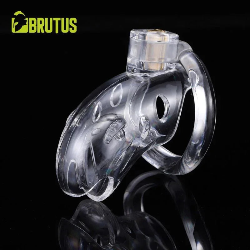 Brutus Shark Chastity Cage Clear - Take A Peek