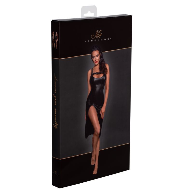 Power Wetlook  Midi Dress w Front Zipper