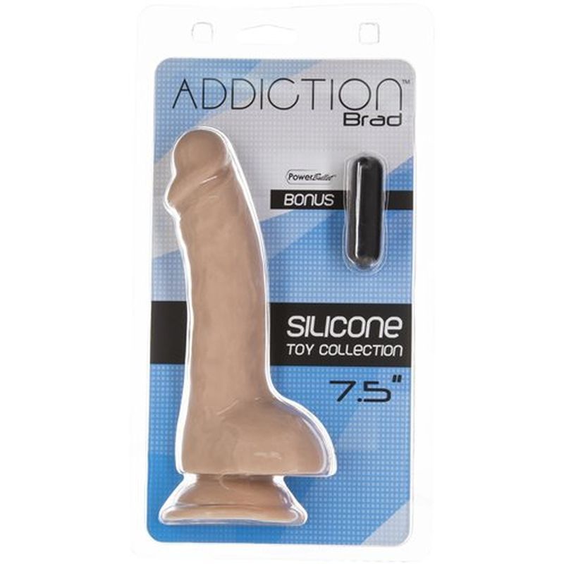 Brad 7.5in Silicone Dong Beige