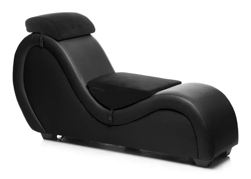 Master Series Kinky Couch Sex Chaise Lounge with Love Pillows - Black - Take A Peek