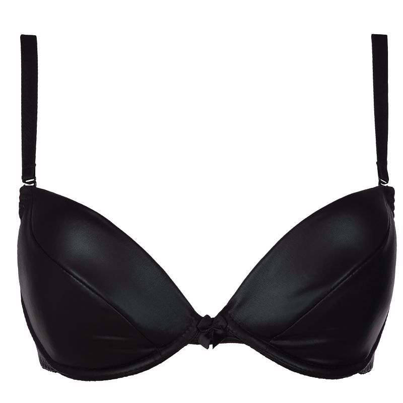 Stretch Wetlook Bra Black