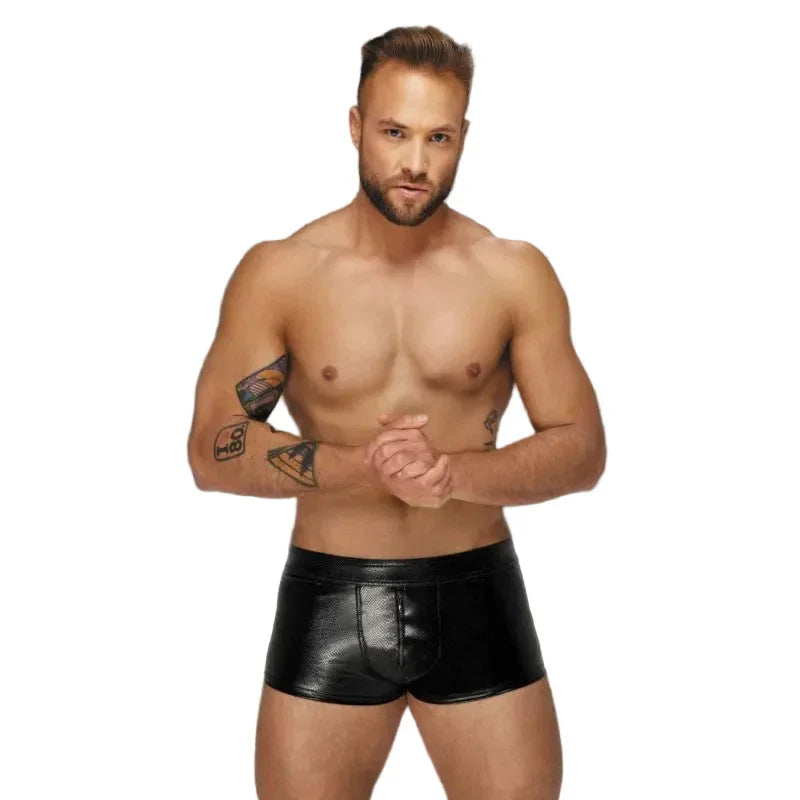 Snake Wetlook Short Shorts