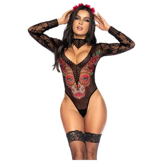 Catrina Mesh and Floral Lace Bodysuit