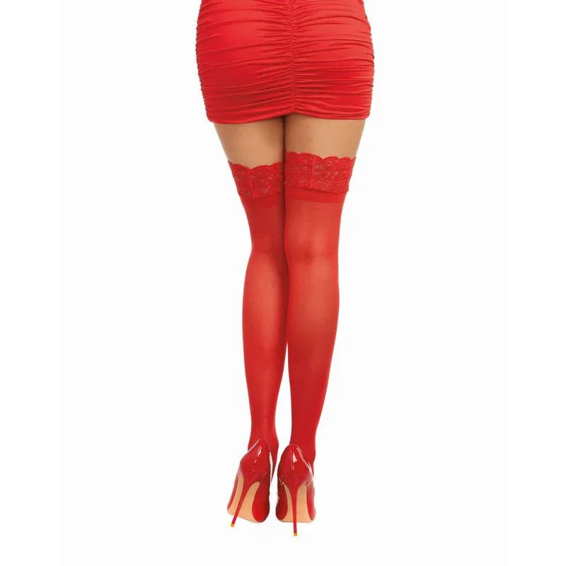 Dreamgirl Lace Top Thigh High Stockings Black - Take A Peek