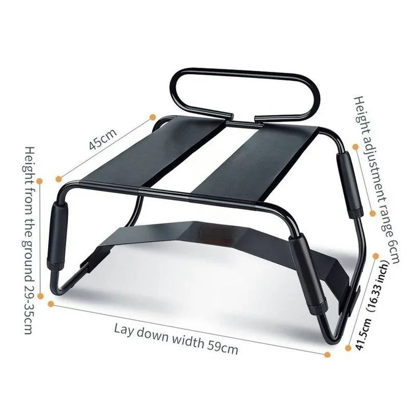 Sex Chair Adjustable Height Black w Handle and Arch Bridge - Take A Peek