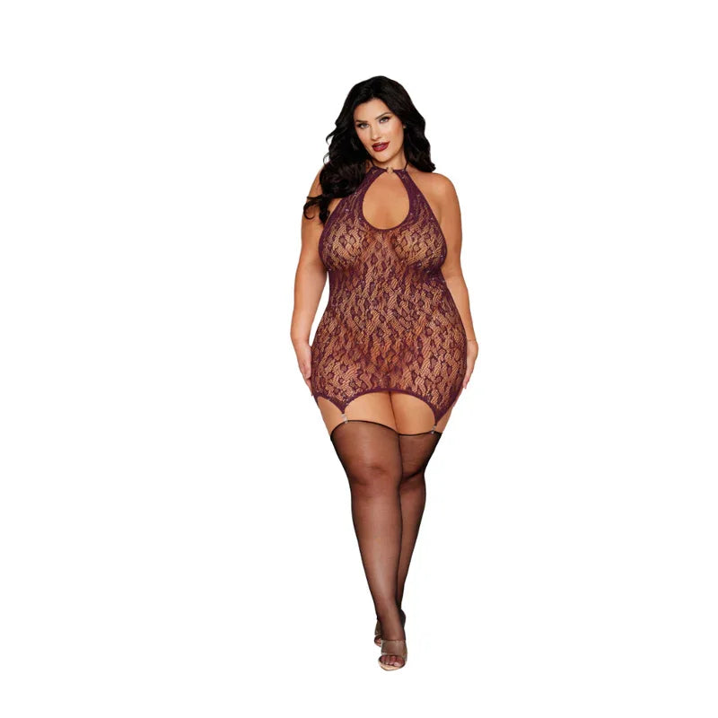 Dreamgirl Garter Slip Burgundy