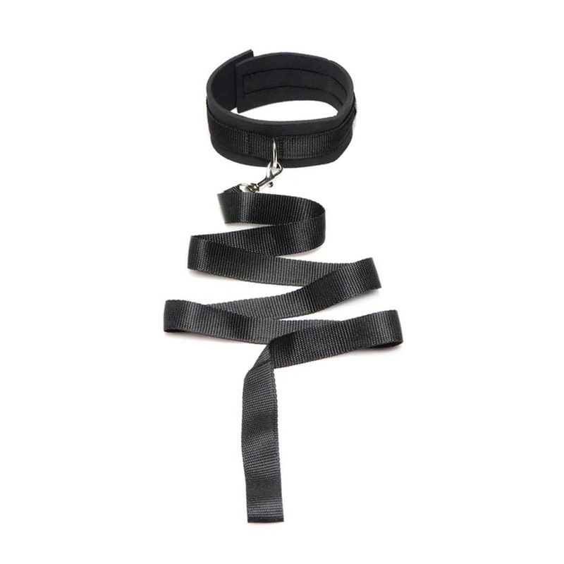 Neoprene Collar And Leash Set Black