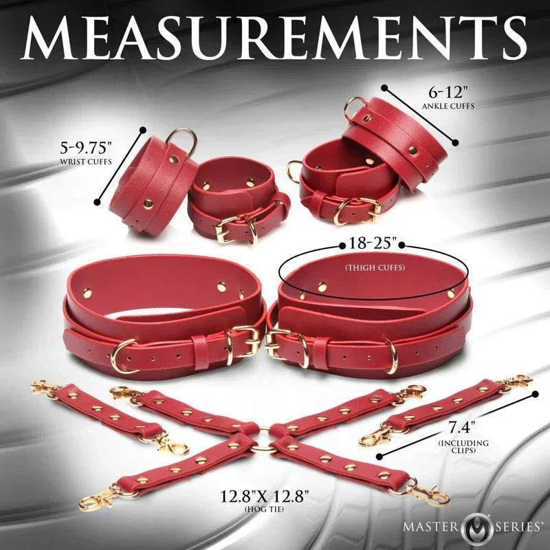 Crimson Captive Thigh Wrist Ankle Hog Tie Restraints