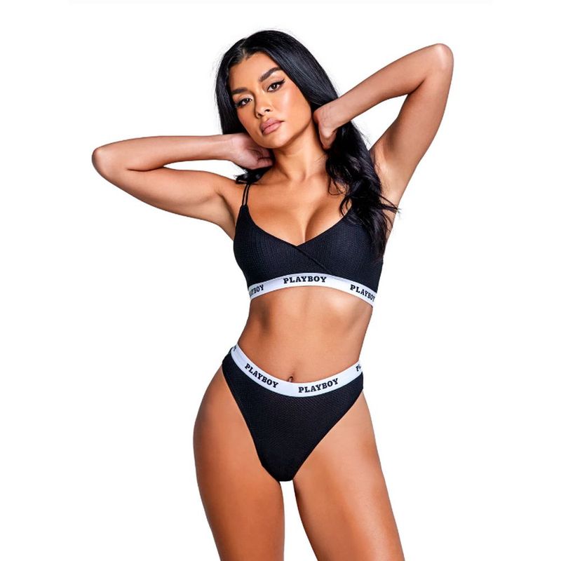 Playboy Lifestyle Bunny 2 Pc Set Black