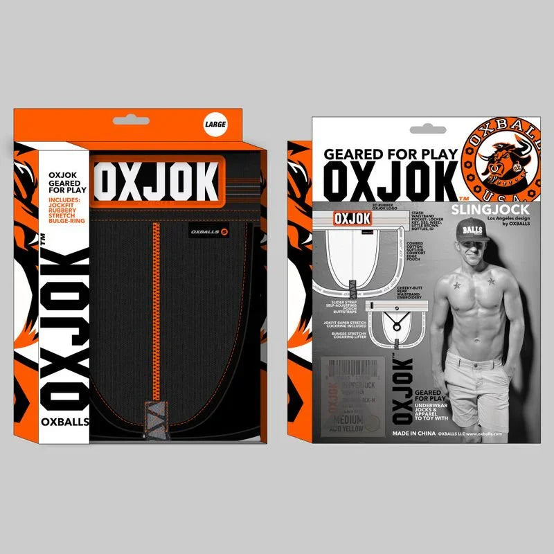 Oxballs Slingjock Upthrust Slider-Strap Jock Black Iron