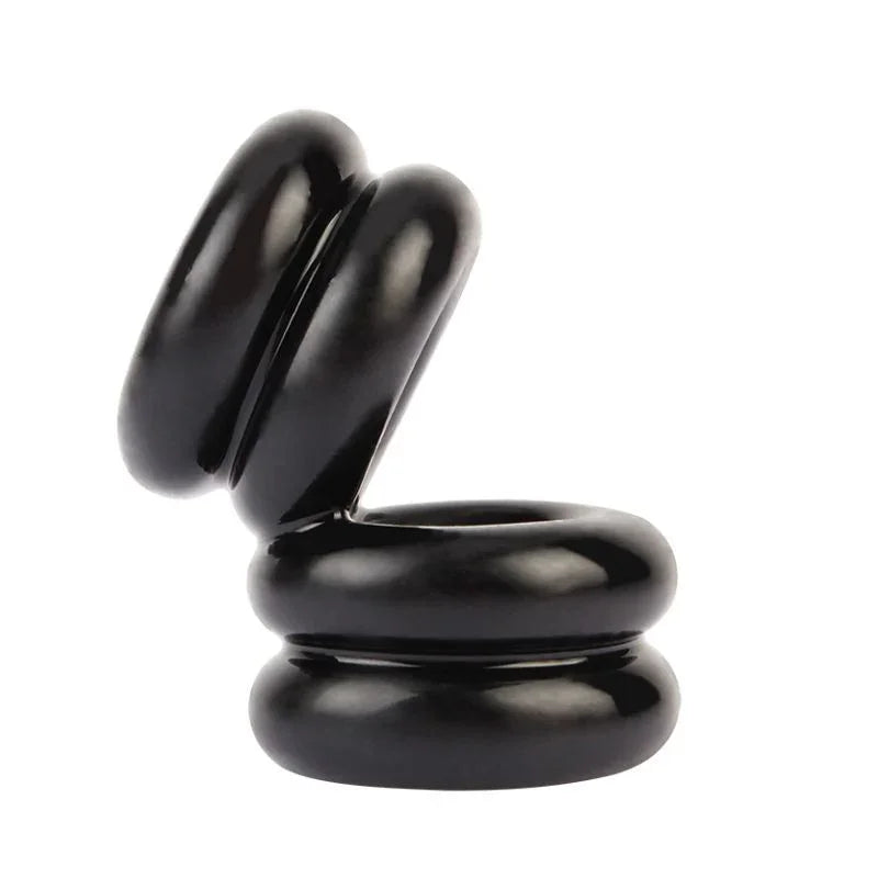 Double Stacked Dual Pleasure Ring Black - Take A Peek