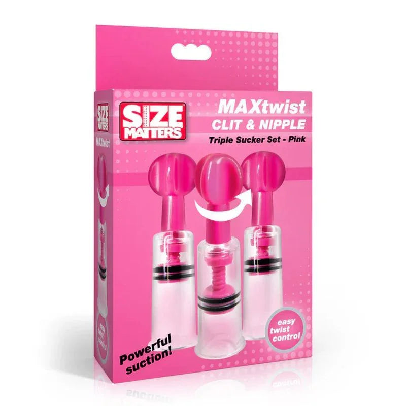 MAXtwist Clit Nipple Sucker Set 3 Pc Pink - Take A Peek