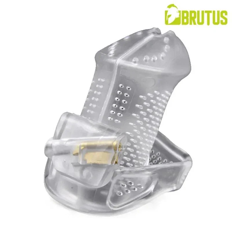 Brutus Airmesh Chastity Cage Clear - Take A Peek