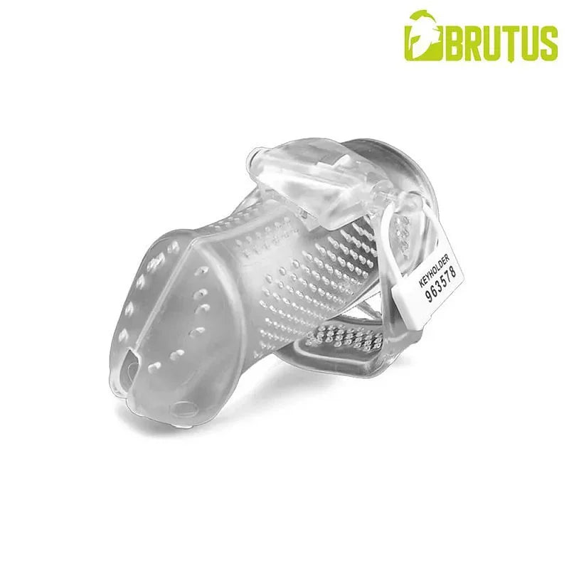 Brutus Airmesh Chastity Cage Clear - Take A Peek