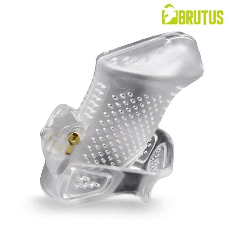 Brutus Airmesh Chastity Cage Clear - Take A Peek