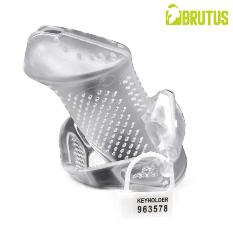 Brutus Airmesh Chastity Cage Clear - Take A Peek