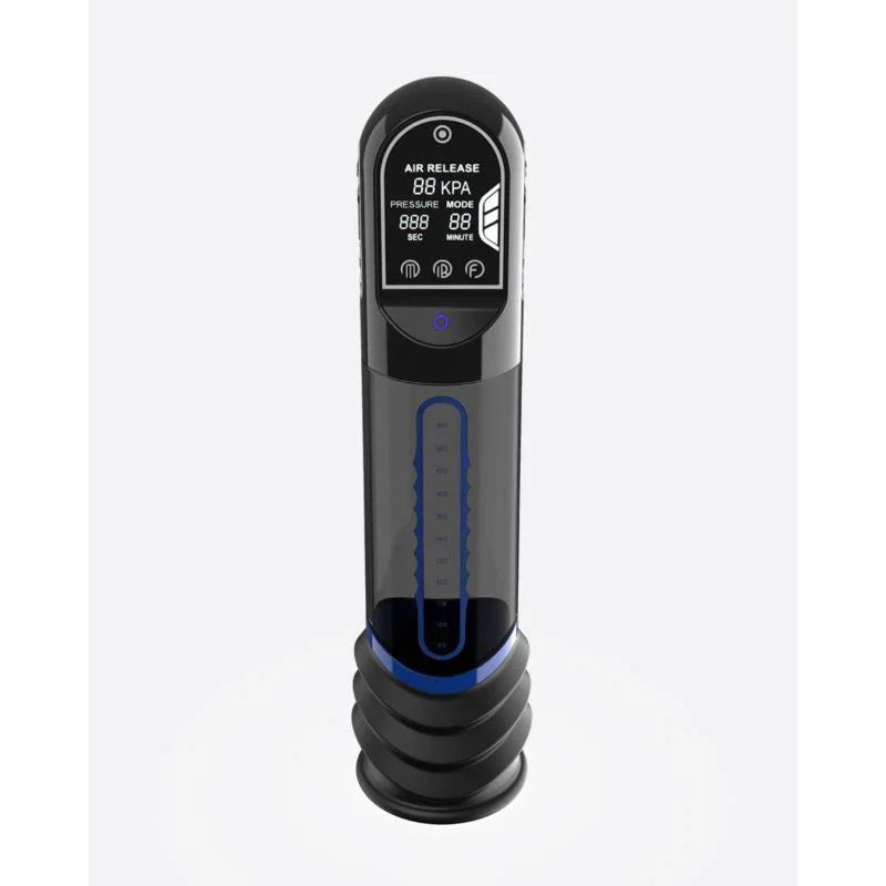 ISP90 Curve Infrared Automatic LCD Penis Pump Blue - Take A Peek
