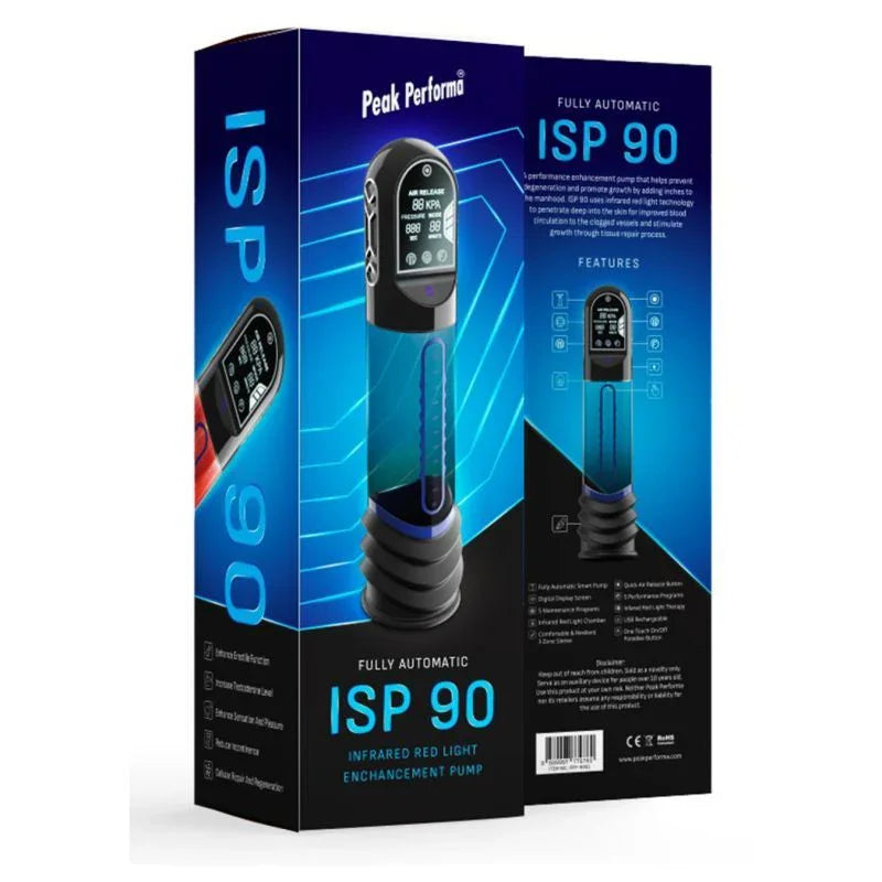 ISP90 Curve Infrared Automatic LCD Penis Pump Blue - Take A Peek