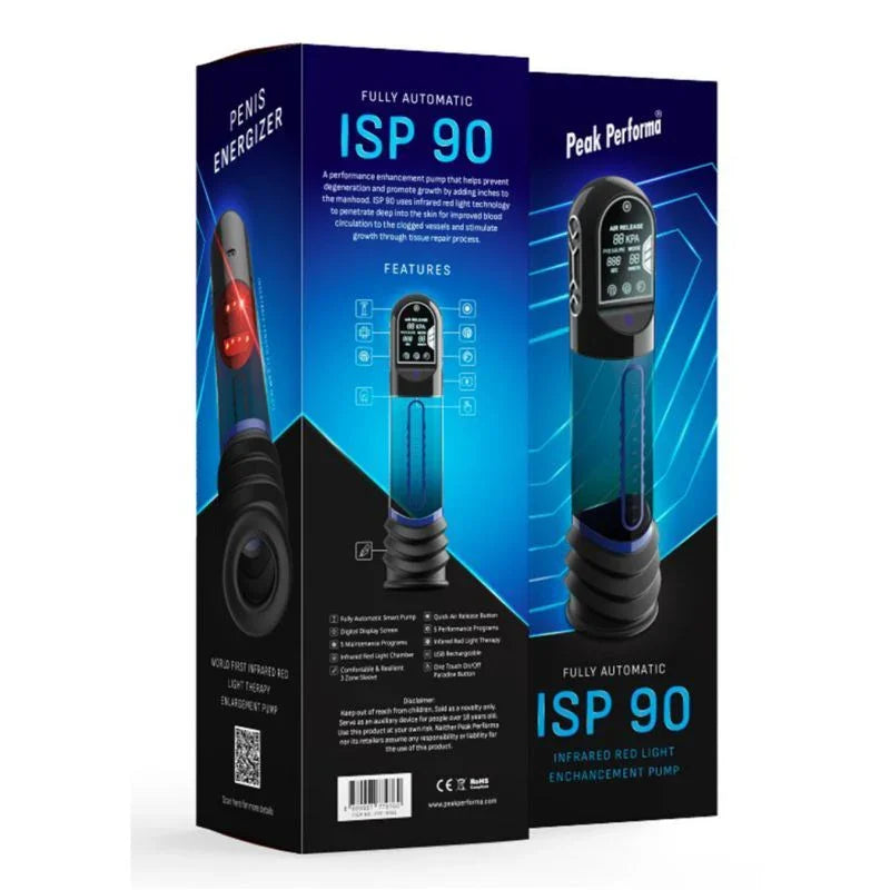 ISP90 Curve Infrared Automatic LCD Penis Pump Blue - Take A Peek