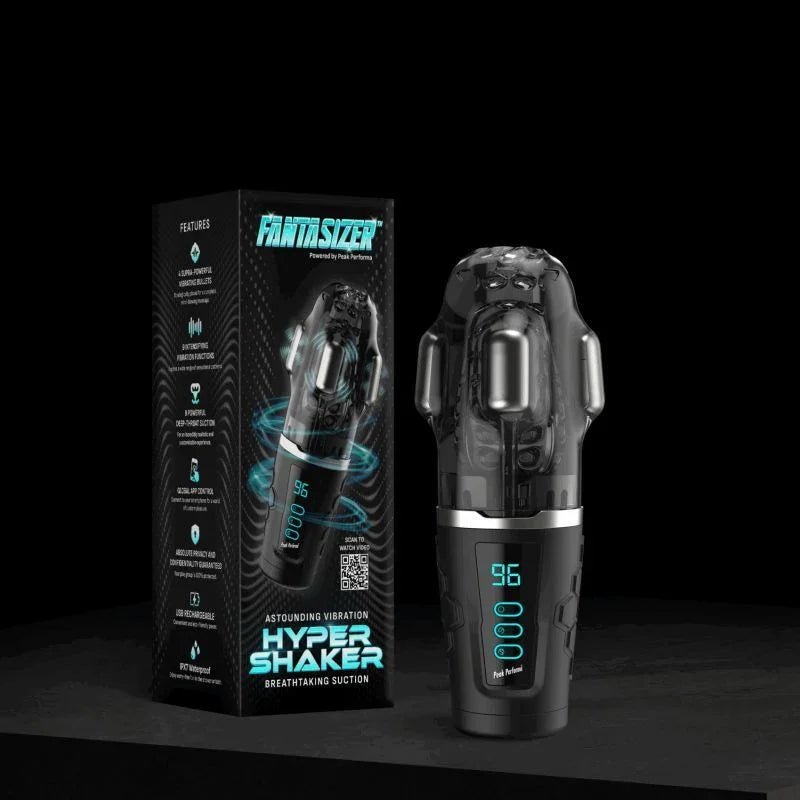 Hypershaker Automatic App Controlled LCD Masturbator Black - Take A Peek