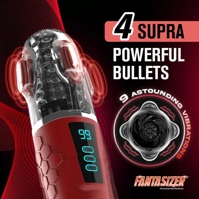 Hypershaker Automatic App Controlled LCD Masturbator Red - Take A Peek