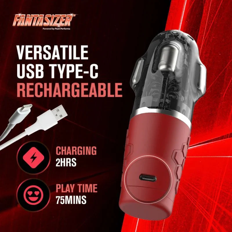 Hypershaker Automatic App Controlled LCD Masturbator Red - Take A Peek