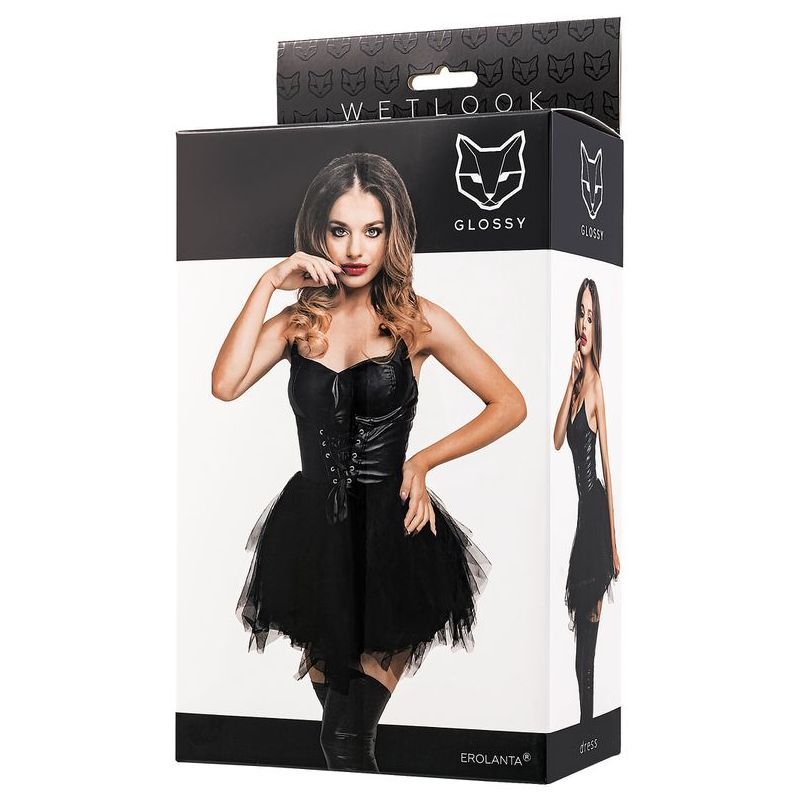 Glossy Elisia Noir Wetlook Dress - Take A Peek