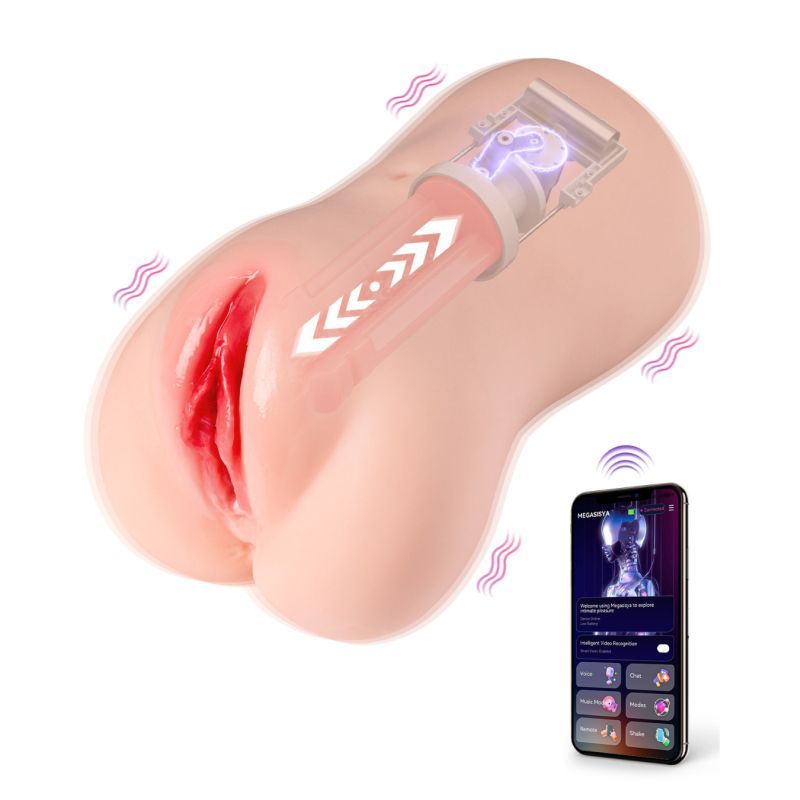 Eliza App Controlled Thrusting Vibrating Realistic Vaginal Masturbator - Take A Peek