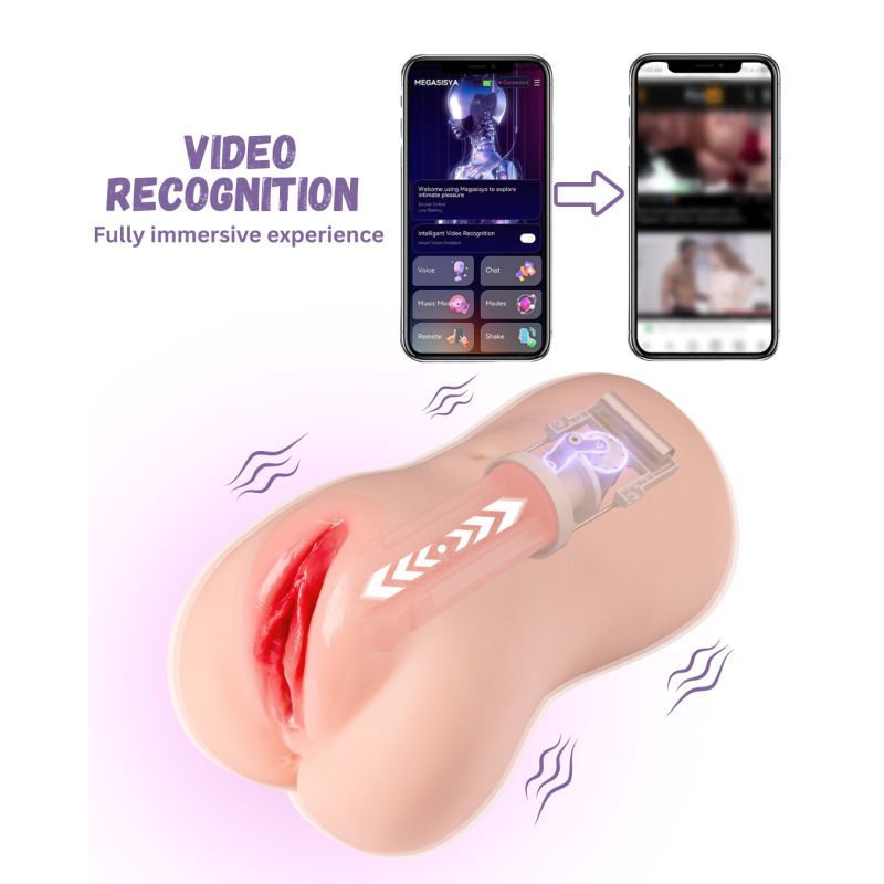 Eliza App Controlled Thrusting Vibrating Realistic Vaginal Masturbator - Take A Peek