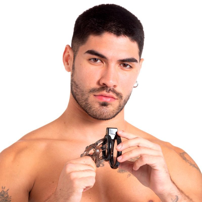 Gladiator Size 1 Soft Cock Cage with Pussification Plug - Take A Peek