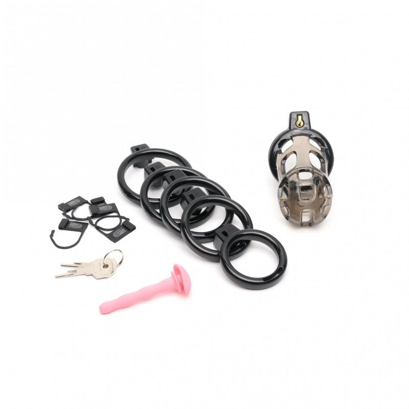 Gladiator Size 1 Soft Cock Cage with Pussification Plug - Take A Peek