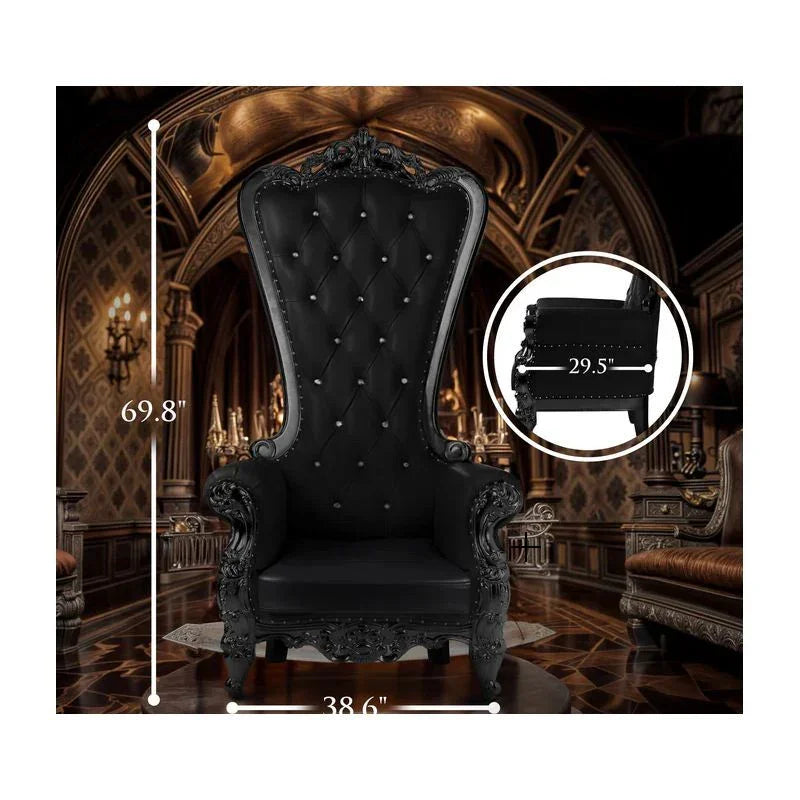 Domina Throne Chair Black Frame Black Cushion - Take A Peek