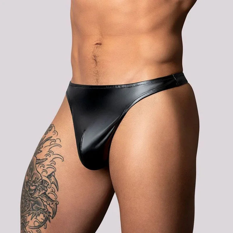Male Power Liquid Onyx 2.0 Wet Look Thong - Take A Peek