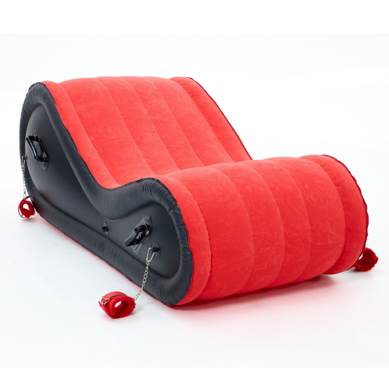 Inflatable Bondage Lounge with Cuffs Red Black
