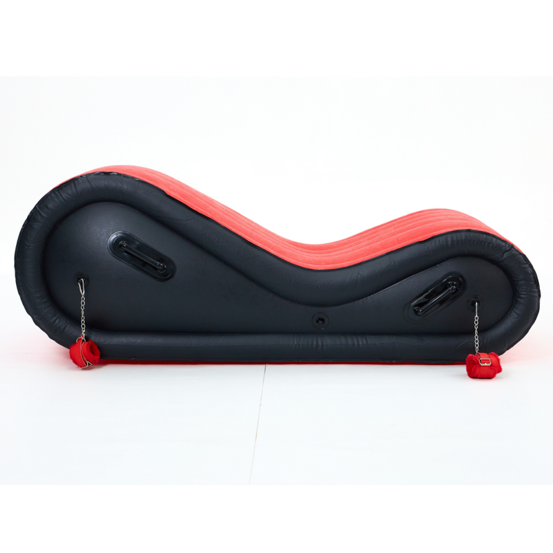 Inflatable Bondage Lounge with Cuffs Red Black