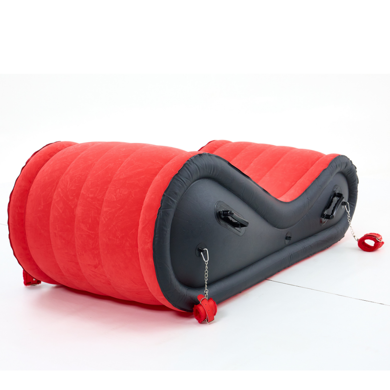 Inflatable Bondage Lounge with Cuffs Red Black
