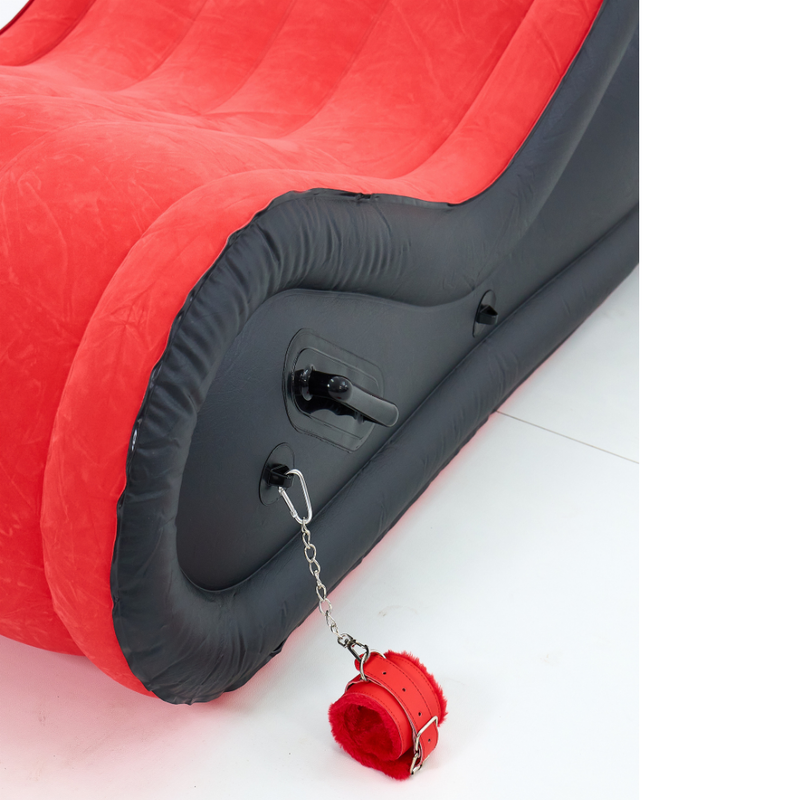 Inflatable Bondage Lounge with Cuffs Red Black