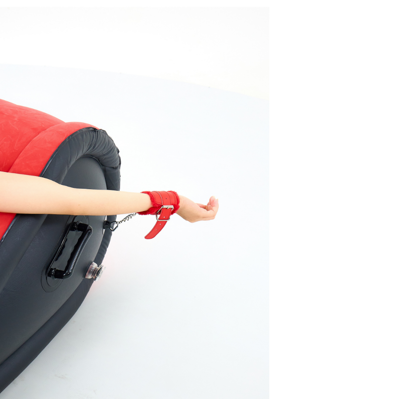 Inflatable Bondage Lounge with Cuffs Red Black