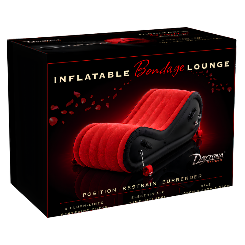 Inflatable Bondage Lounge with Cuffs Red Black