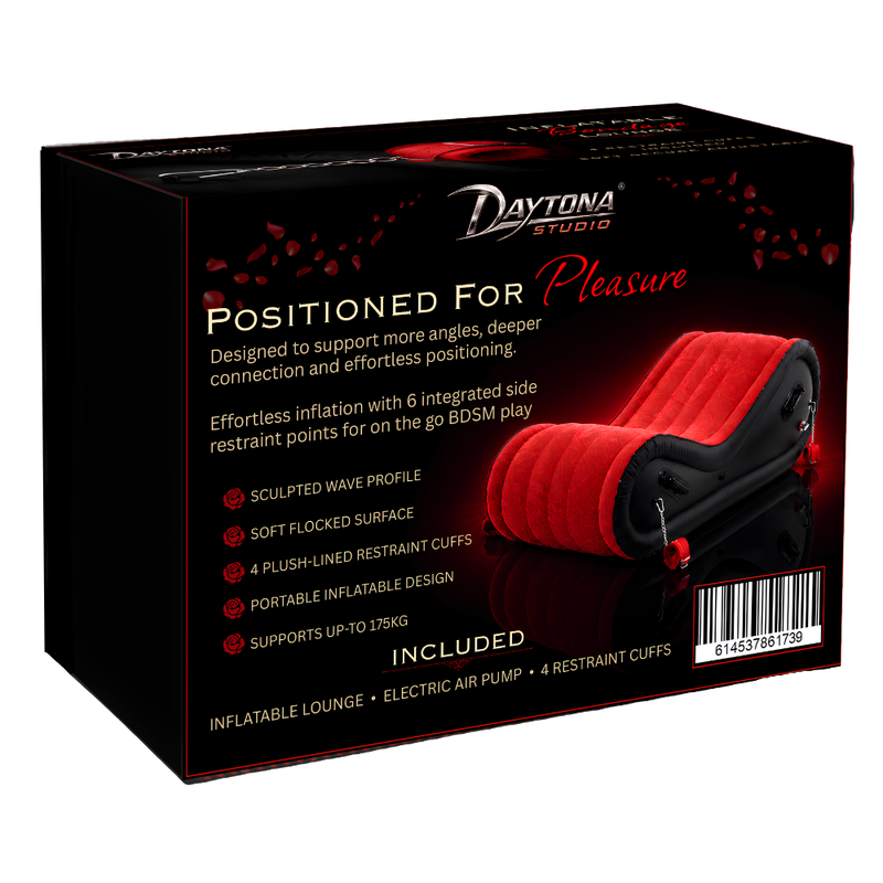 Inflatable Bondage Lounge with Cuffs Red Black
