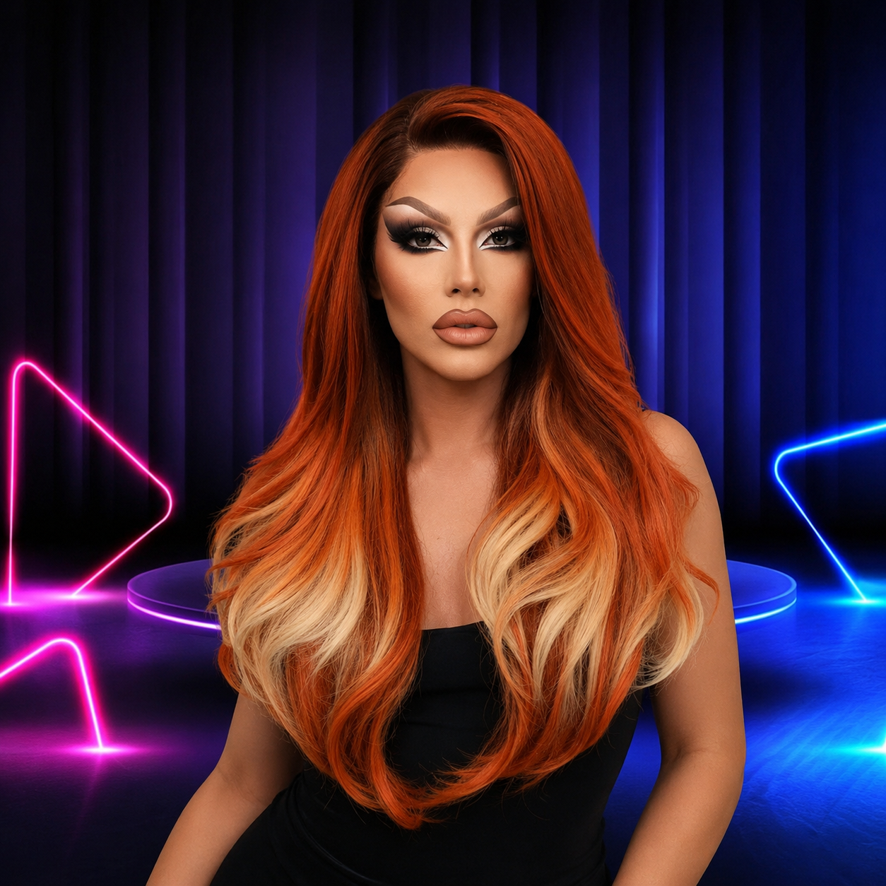 Premium lace front wig for drag queens in Australia with natural hairline and volume.